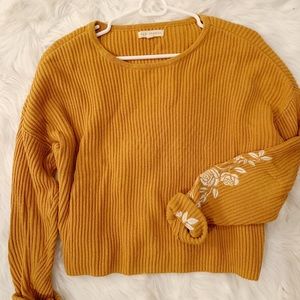 Pacsun Sweater with Flowers on Sleeves